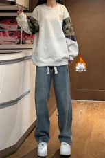 2025HW23675加绒女模内景真超绒180克圆领卫衣M-5XHW23790-P55，男装卫衣，电商A022