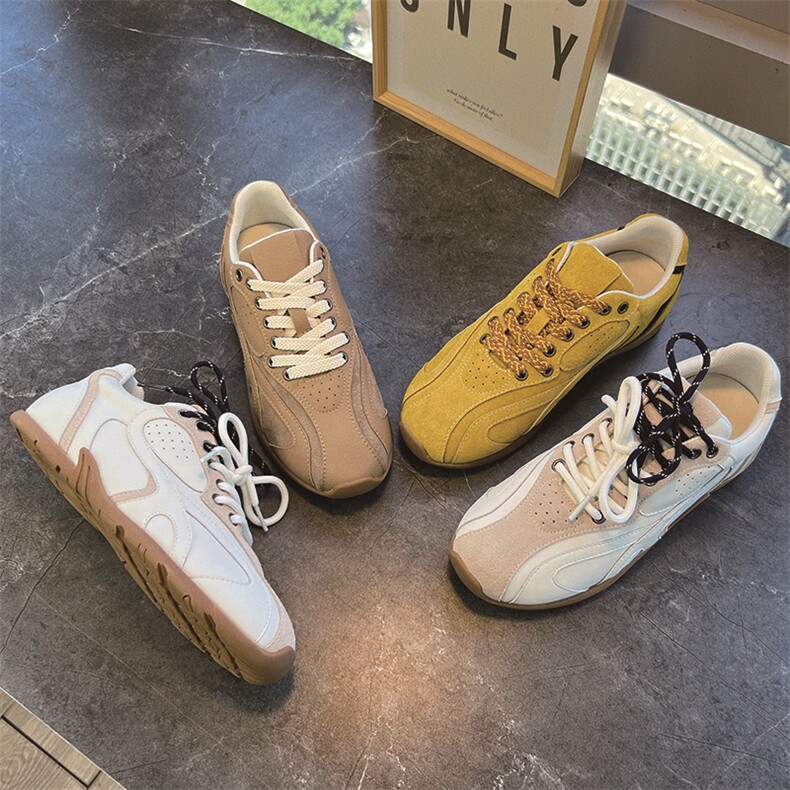真皮阿甘鞋女2024秋季新款复古运动鞋女休闲百搭老爹鞋女平底女鞋，女鞋休闲鞋，电商A223