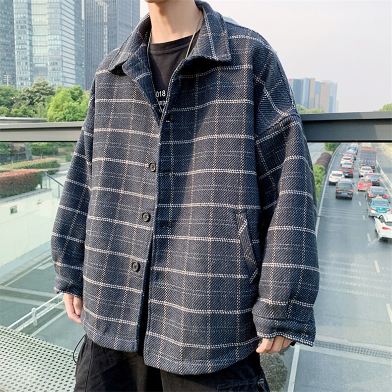 2021年春季新款潮流格子休闲宽松外套夹克男DS-B293-N107，男装夹克，电商A306