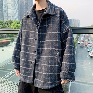 2021年春季新款潮流格子休闲宽松外套夹克男DS-B293-N107图片