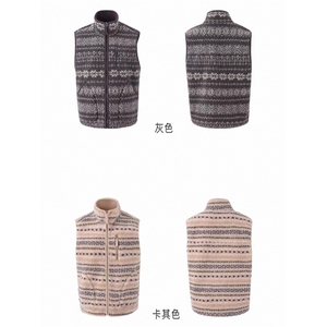 JY743-P60 复古费尔岛提花羊羔毛马甲男女新款图片