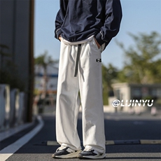 休闲拖地裤子男款秋季美式潮牌直筒宽松裤子百搭长裤K667-特批-41，男装休闲裤，星座718-1