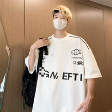 圆领男青春流行时尚潮牌五分袖T恤夏季潮ins城市风貌T恤T5571P35，男装T恤，星座1116-2