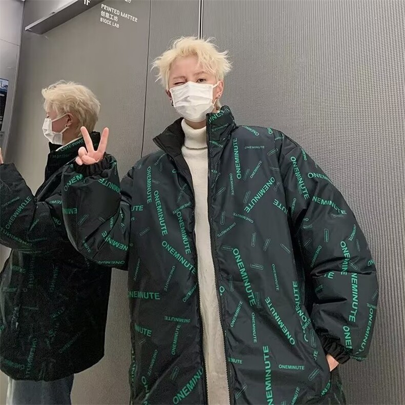 运动双面穿棉衣男女款冬季加厚保暖棉袄潮牌情侣面包棉服W132/P70,男装棉衣,星座506