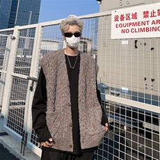 慵懒春季马甲ins翻领潮男百搭气质潮流青春日系毛衣，男装针织衫/毛衣，星座716-3