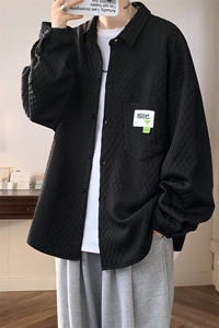 衬衫男秋季新款港风宽松大码提花长袖衬衣CS027-P45图片