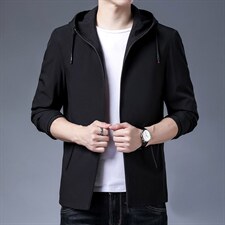新款外套男春季潮流韩版宽松商务休闲男装夹克连帽纯色春装上衣服,男装夹克,电商B212（原钱塘6029）