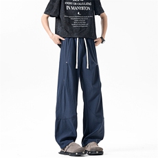 休闲裤男夏季新款港风宽松冰丝工装阔腿裤CK8202-P42，男装休闲裤，星座214-3