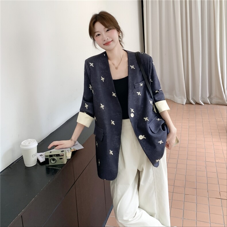 【现货】重工刺绣风压花西服外套女西装2C353+702#P160K238,女装西装,2C353