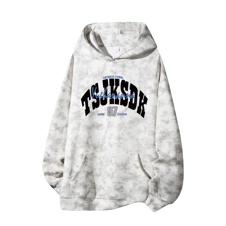 得物供货、重磅420克现货麂皮绒扎染卫衣HD019-1-WL25341ZR-P45，男装卫衣，电商019-1