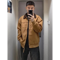 秋冬季棉衣男翻领短款夹克工装外套男春秋季美式复古正肩夹克，男装棉衣，星座1210-1
