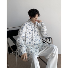 春夏蝴蝶流苏长袖衬衫外套时尚上衣CC39，男装衬衫，星座1116A-1（原606A）