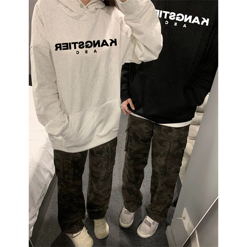 抖音得物品质380克全棉美式宽松两粒扣印花连帽卫衣ACM2202,男装卫衣,电商A443