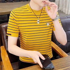 7943-P50夏季休闲时尚短袖毛衣男打底衫欧货T恤潮牌针织衫，男装T恤，电商D310B-1