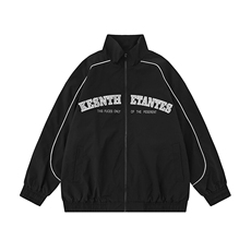 2025白底平铺宽松字母印花立领防水夹克F345P65控88，男装夹克，电商A247