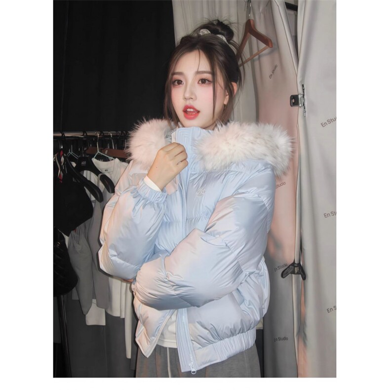 1506-1/G78240/P89女小个子羽绒棉服冬大毛领法式显瘦休闲款,男装棉衣,星座1506A