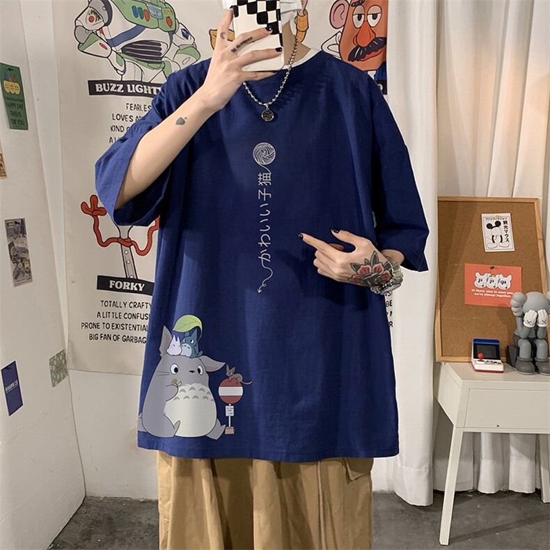 YT26152-P30亚短袖t恤男大码五分袖男宽松七分袖海报风,男装T恤,电商A040