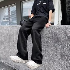 美式复古水洗高腰拼接工装裤男女cleanfit直筒裤子美拉德潮~K3209，男装工装外套，星座601-2