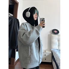 港风大码日系假两件男女情侣款连帽开衫卫衣XZ213-W2208-P88控108，男装卫衣，星座213