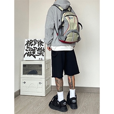 B221美式ins高街暗黑小众拼接休闲乞丐五分短裤LK23087-P55控78，男装牛仔裤，电商B221