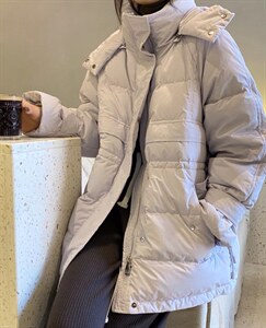 韩版中长款羽绒服图片
