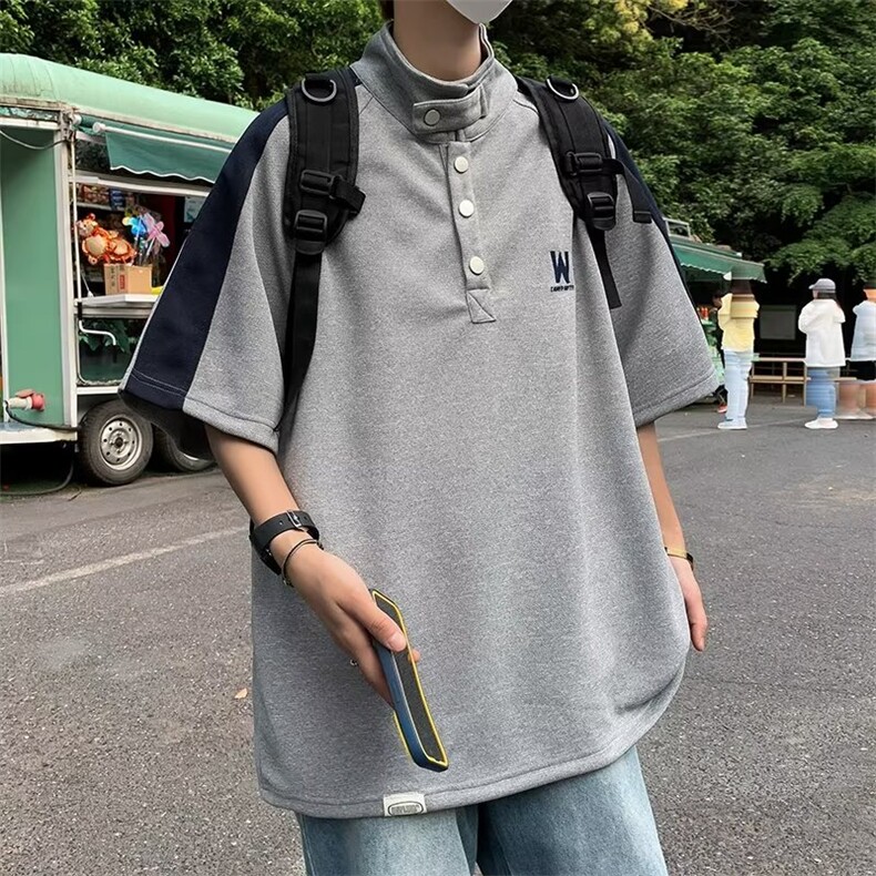 T恤男短袖韩版潮流字母拼色痞子帅2023夏季新款ins外套ST180-P32,男装T恤,星座412-3