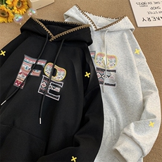 现货已做版权潮自主设计字母连帽宽松民族风卫衣WY29-P55控78，男装民族服装，星座205-5