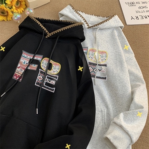 现货 已做版权 潮自主设计字母连帽宽松民族风卫衣WY29-P55控78图片