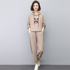 2024年春秋季新款连帽卫衣两件套中老年运动服套装，女装套装/套裙，忆绮罗