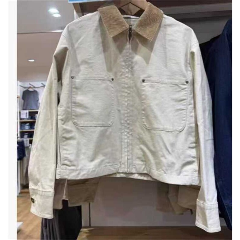 美式复古深米色短款哈林顿夹克潮撞色灯芯绒翻领外套JKK208P85，男装夹克，电商D256-3(原A064-3)