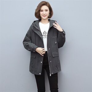 2020冬季新款中长款刺绣加绒加厚派克服连帽保暖舒适外套图片