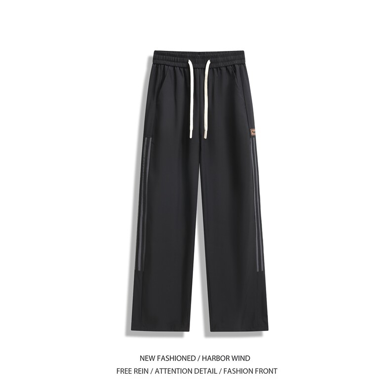抖音品质夏季新款美式条纹冰丝宽松休闲裤B315-K25667-特p35控68,男装休闲裤,电商B315