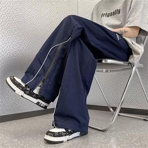 美式复古休闲运动裤男女夏阔腿宽松潮牌高街hiphop裤子CL166-P35图片