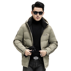 B8303钱塘2020-3时尚休闲冬季厚款有帽简约中年男士羽绒服P250，男装羽绒服，钱塘207-3