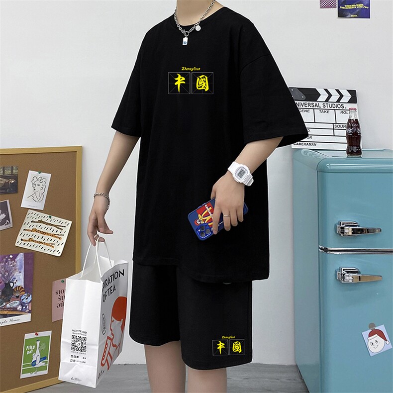 夏季t恤男短袖宽松时尚韩版简约休闲半袖体恤男A161-2-TZ09-P50,男装休闲套装,电商A161-2