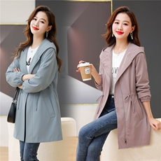 风衣女春秋中长款，女装风衣，芙芮