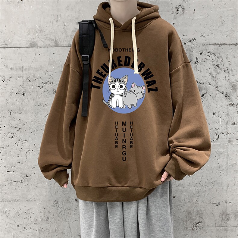 WY2160-P35纯棉连帽卫衣男大码运动帽衫宽松薄外套男,男装卫衣,电商A040