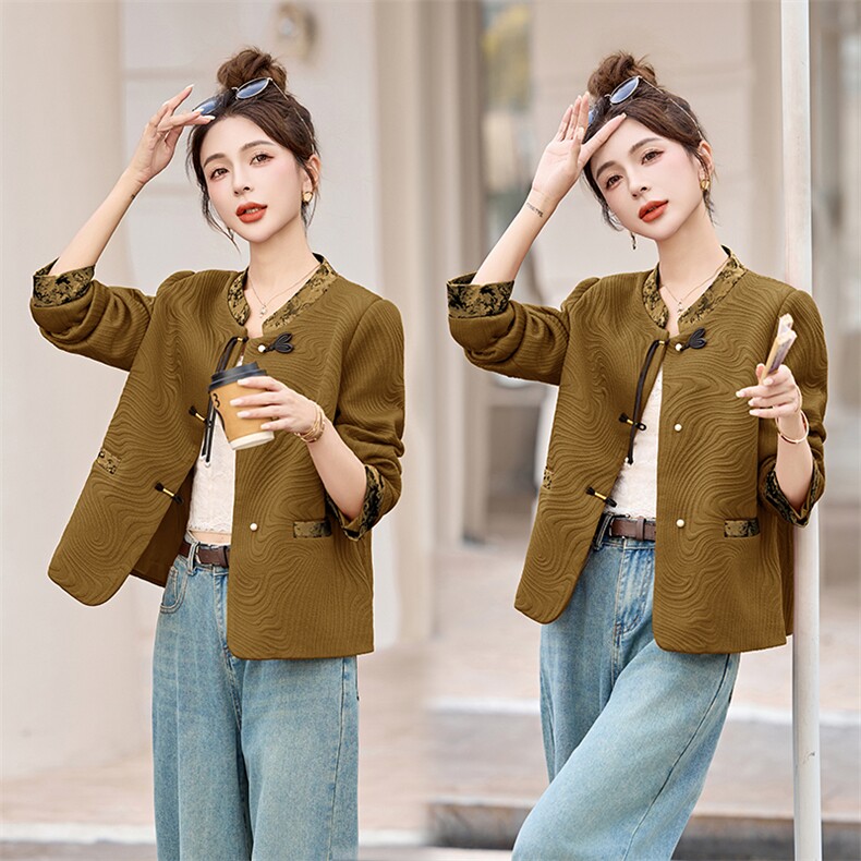 新中式钉珠流苏盘扣风外套2526P115,女装短外套,乐衣轩