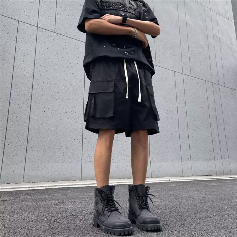 工装短裤男款夏季薄款速干篮球宽松口袋休闲五分裤KX152,男装牛仔裤,星座1116A-1（原606A）