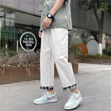 2023夏新款宽松直筒清凉裤脚条纹休闲裤男 k615-特批35图片