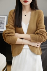 天丝亚麻时尚披肩针织外套女薄款蝙蝠袖针织开衫夏季空调衫防晒衫，女装针织衫/毛衣，朝思羊绒