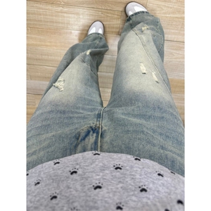 网红款高街美式弯刀型阔腿牛仔裤 P52  Y9199图片