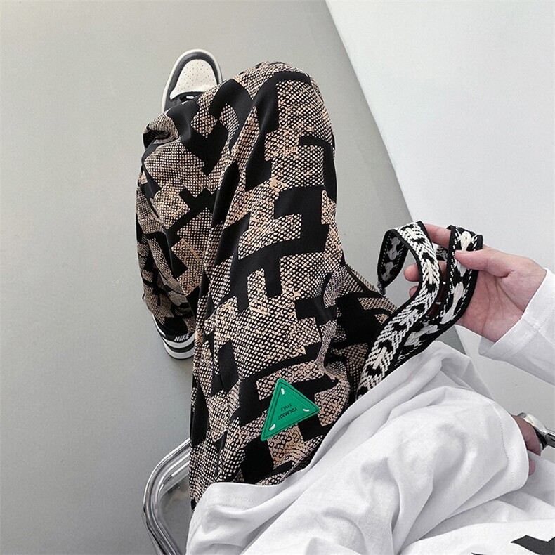 1冰丝九分裤中性风抖音港风8分裤男休闲裤男套装K8732P40控58,男装休闲裤,星座226-2