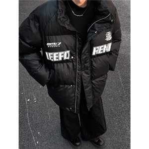 美式皮棉服男美式高街皮棉衣立领面包服棉袄冬季宽松加厚保暖p98图片