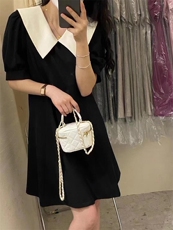 2022收腰显瘦学院风连衣裙，女装连衣裙，西子季