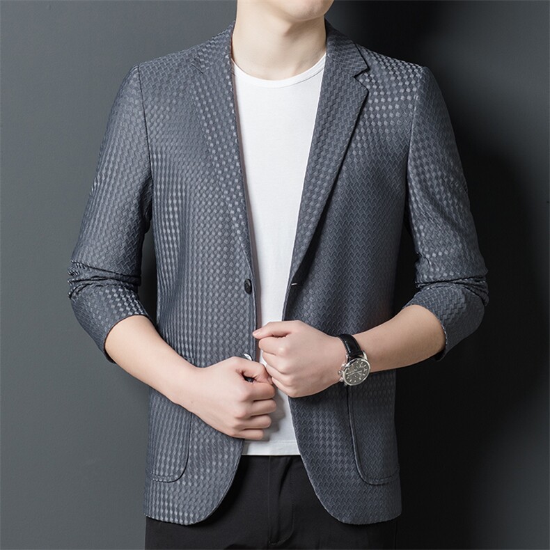 新款春秋季单件西服男休闲时尚中年男士西装春装单西外套薄款，男装西服，电商B212（原钱塘6029）