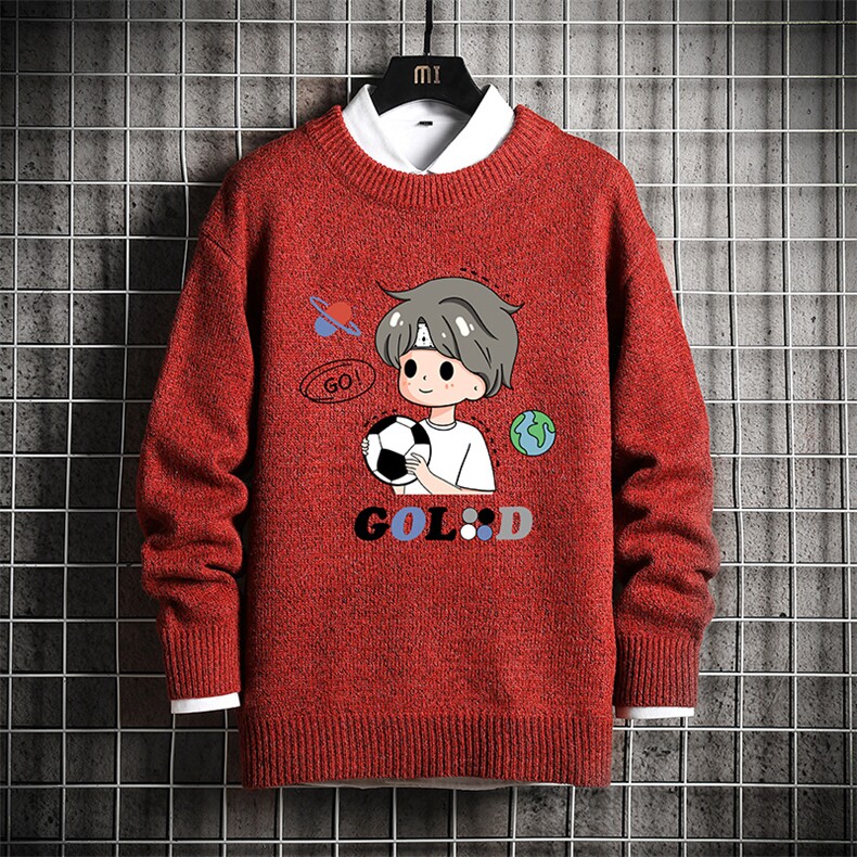 M19207-P45加绒款-P65加厚加绒毛衣男大码毛线衣男针织衫网格,男装针织衫/毛衣,电商A040A