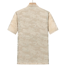 夏季中老年男士中式唐装风香云纱居士服汉服上衣TRS2305-P60，男装T恤，星座1105-3
