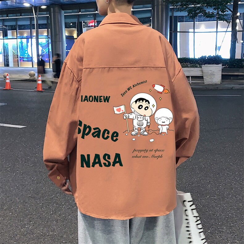 春季长袖衬衫男宽松港风衬衣男外套男CSCS290-P35,男装衬衫,电商B371