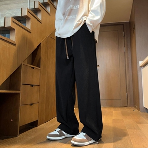 特批25新款简约潮流阔腿裤韩版纯色百搭休闲裤宽松大码长裤KZ9121图片
